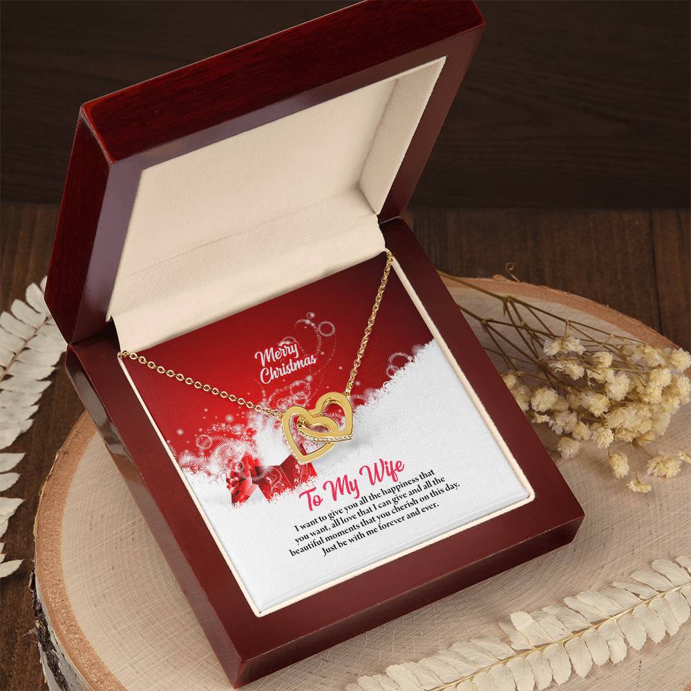 4003 Interlocking Hearts neck, Gift to my Wife with Beautiful Message Card