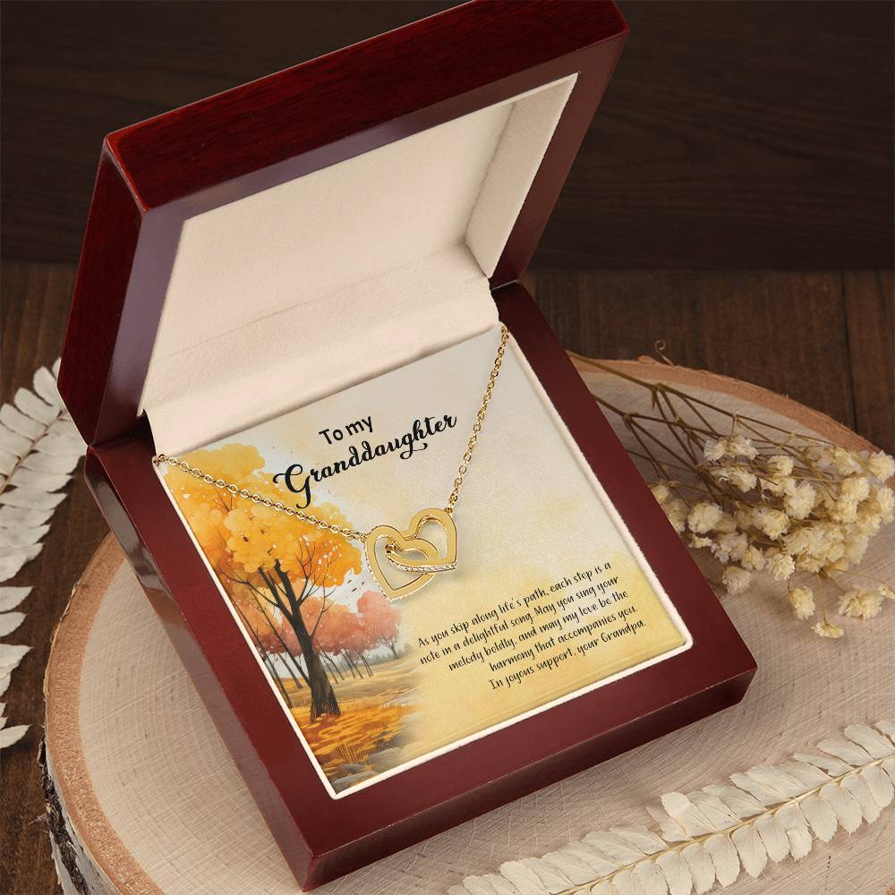 4041d Interlocking Hearts Necklace, Gift to My Granddaughter , with beautiful message card