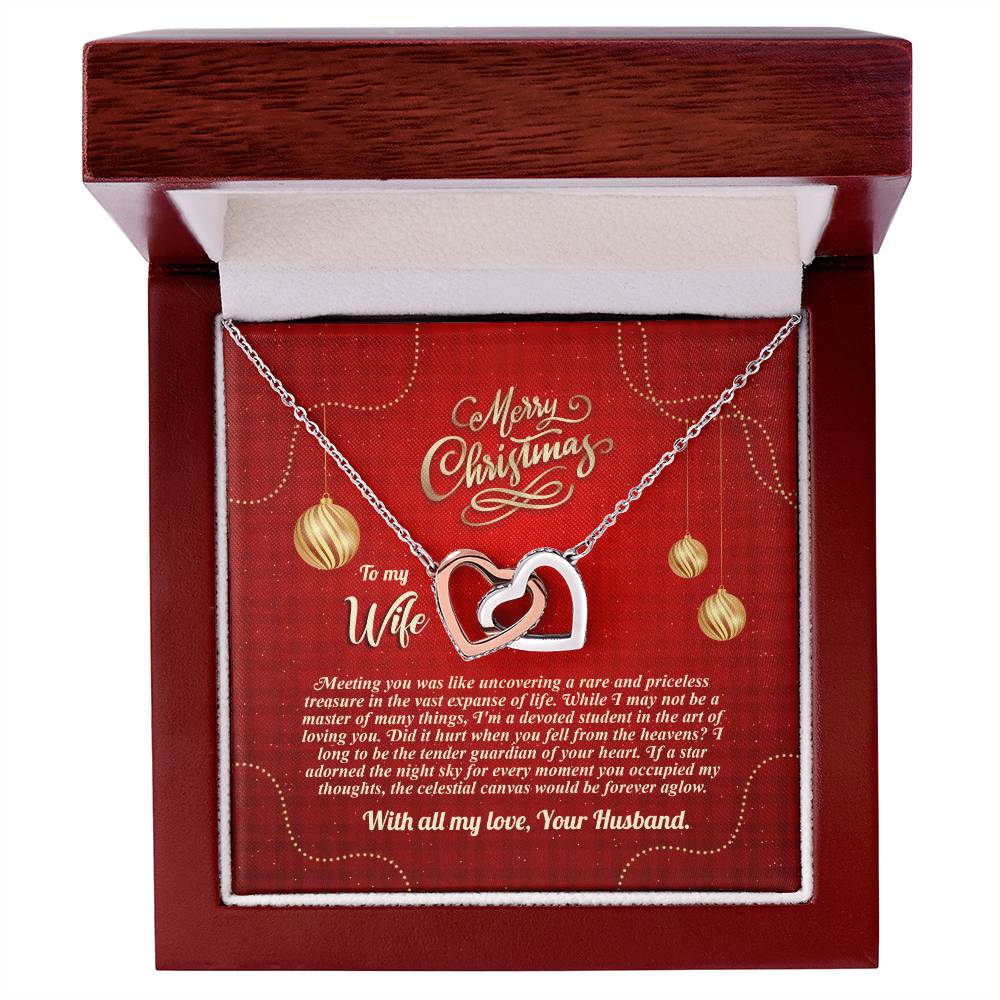 94096b Interlocking Hearts neck, Gift to my Wife with Beautiful Message Card