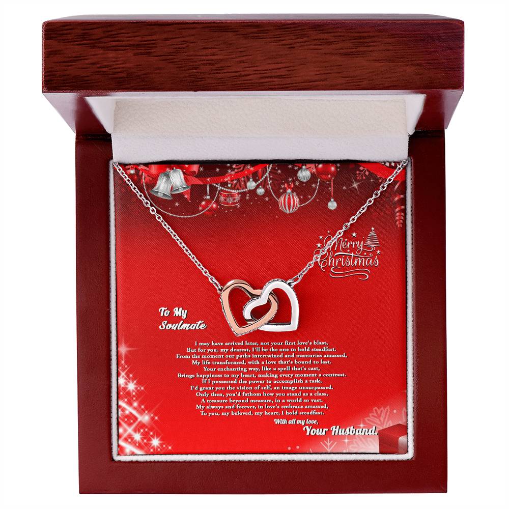 4007a Interlocking Hearts neck, Gift to My Soulmate with Message Card