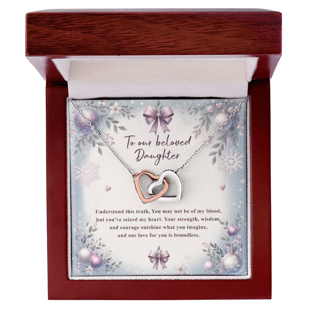 95784 a Interlocking Hearts Necklace, Gift to my Daughter with Beautiful Message Card