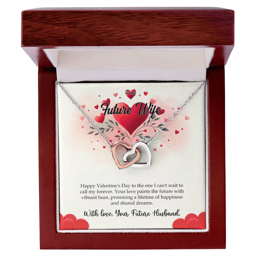 Valentine-st11d Interlocking Hearts Necklace, Gift to my Future Wife with Beautiful Message Card