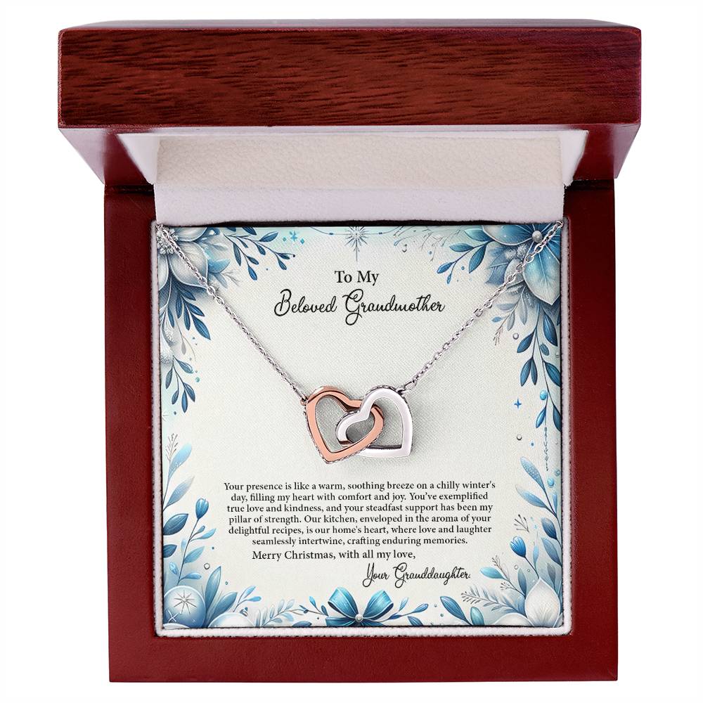 4050c Interlocking Hearts Necklace, Gift to my Grandma with Beautiful Message Card