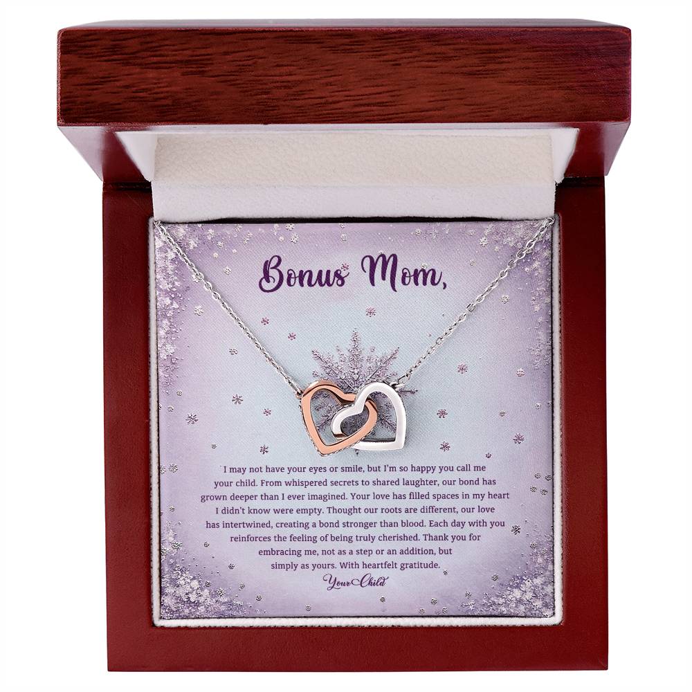 95314 a Interlocking Hearts Necklace, Gift to my Stepmom with Beautiful Message Card