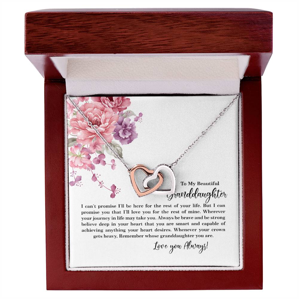 4027c Interlocking Hearts Necklace, Gift to My Granddaughter , with beautiful message card