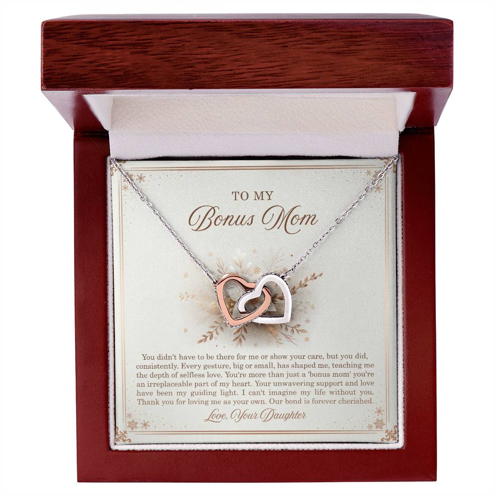 95318 a Interlocking Hearts Necklace, Gift to my Stepmom with Beautiful Message Card