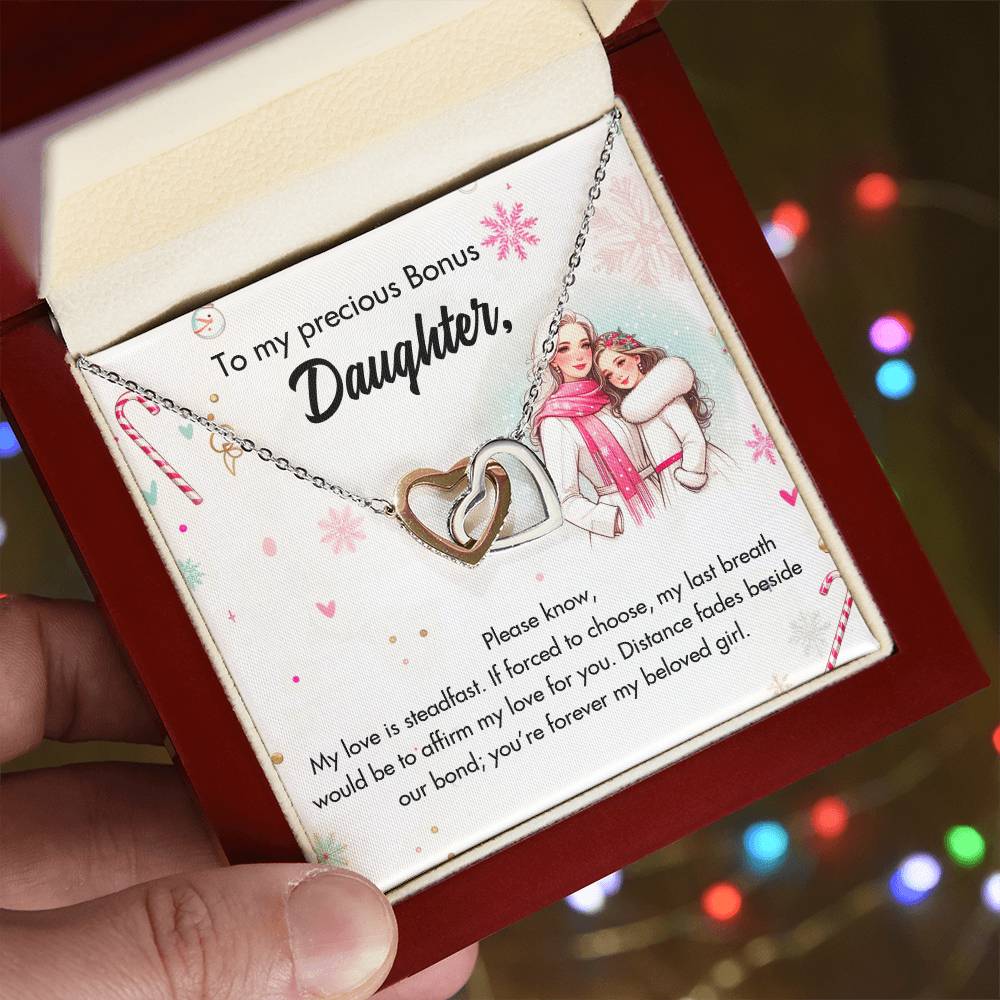 95127-a Interlocking Hearts Necklace, Gift to my Daughter with Beautiful Message Card