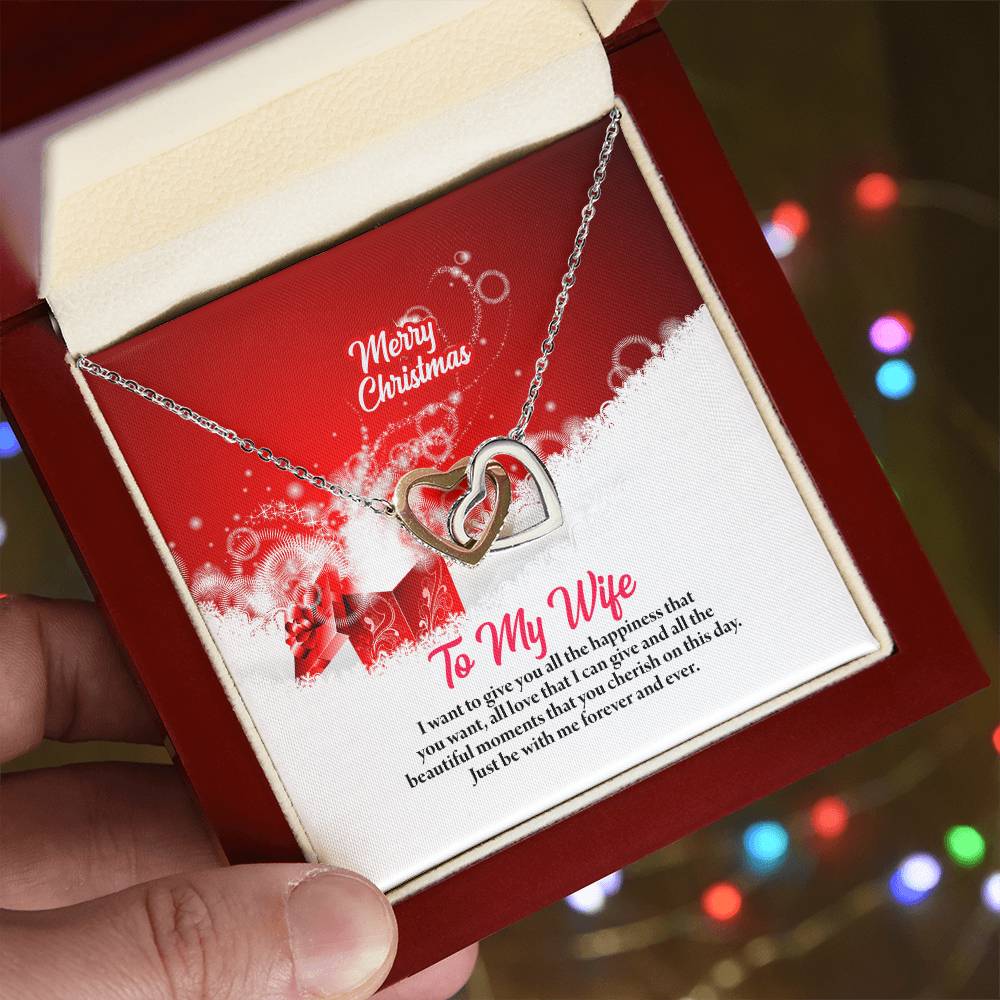 4003 Interlocking Hearts neck, Gift to my Wife with Beautiful Message Card