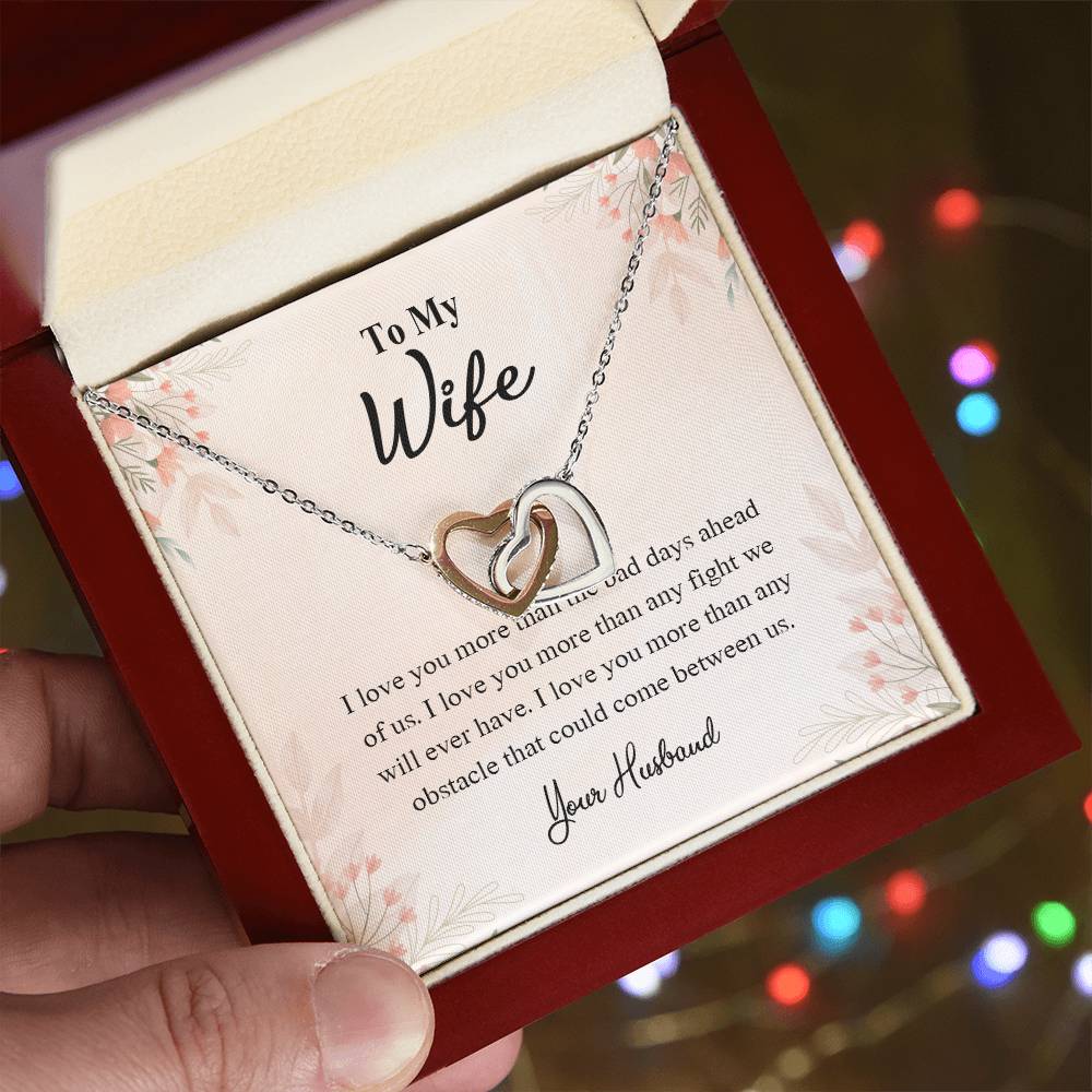 4025a Interlocking Hearts neck, Gift to my Wife with Beautiful Message Card