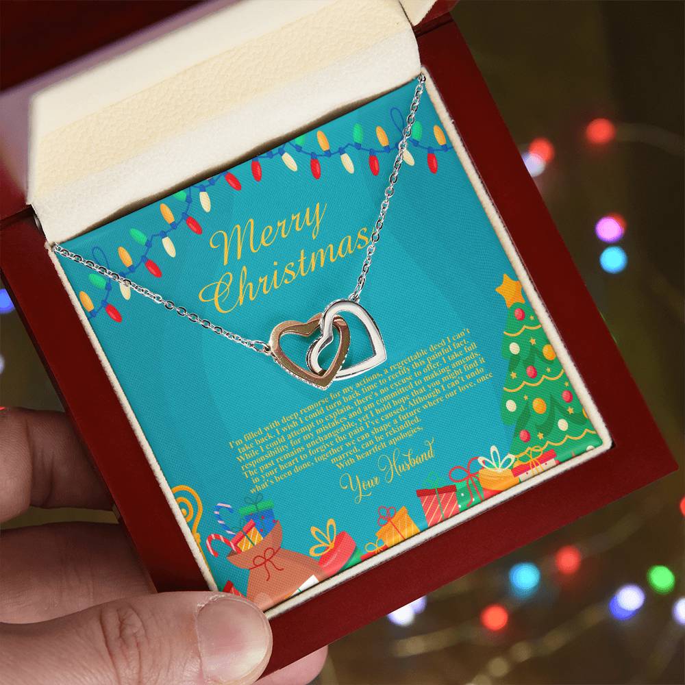 94097c Interlocking Hearts neck, Gift to my Wife with Beautiful Message Card