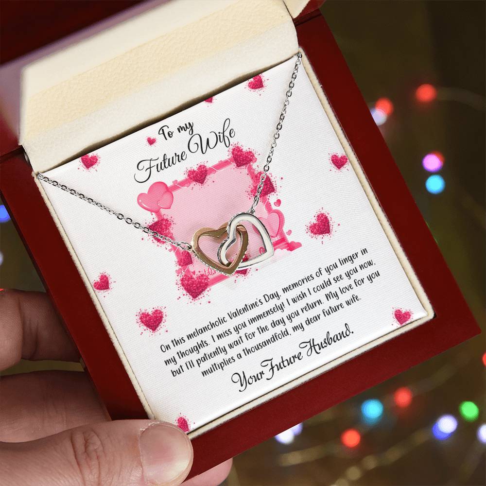 valentine-32a (7) Interlocking Hearts Necklace, Gift to my Wife with Beautiful Message Card