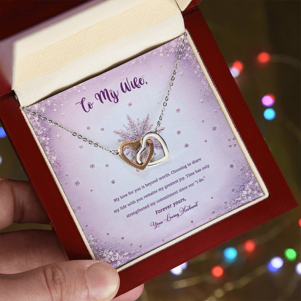 95314 d Interlocking Hearts neck, Gift to my Wife with Beautiful Message Card