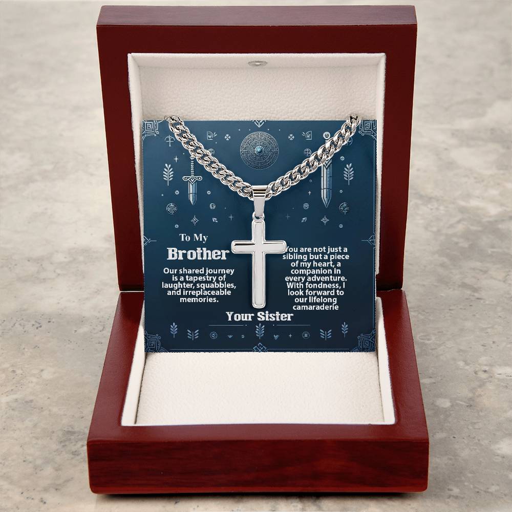 2008c Artisan Cross on Cuban Link  chain
