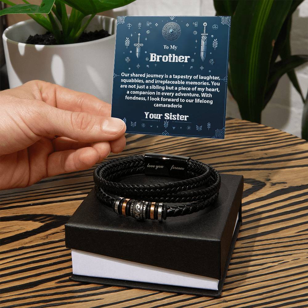 1008c Love you forever Bracelet,  Gift To My Brother With Message Card