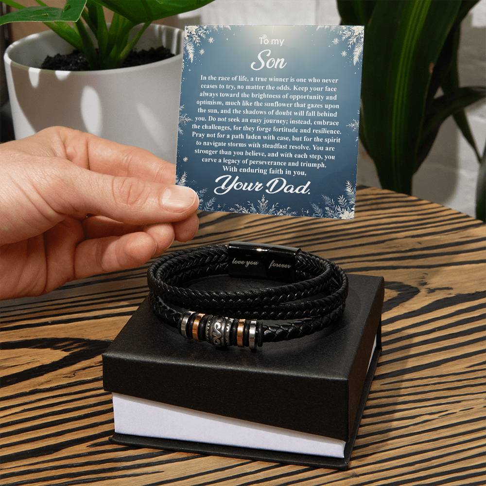 3004a Love you forever Bracelet, Gift for My Son with Message Card