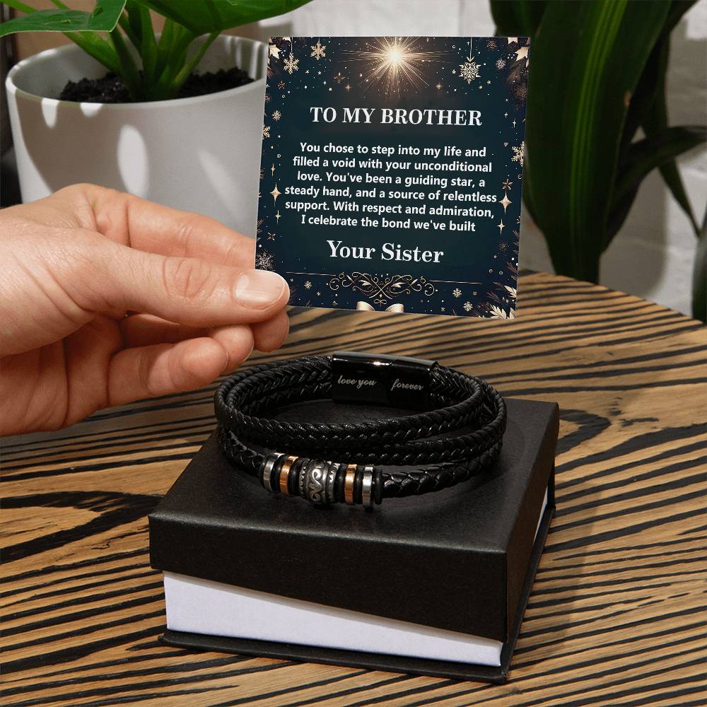 1009c Love you forever Bracelet, Gift to my Brother with Message Card