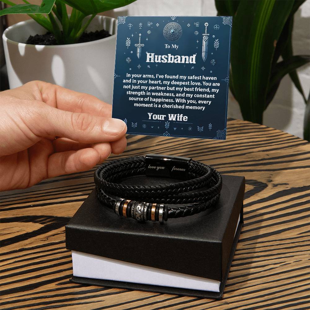 1008b Love you forever Bracelet,  Gift To My Husband With Message Card