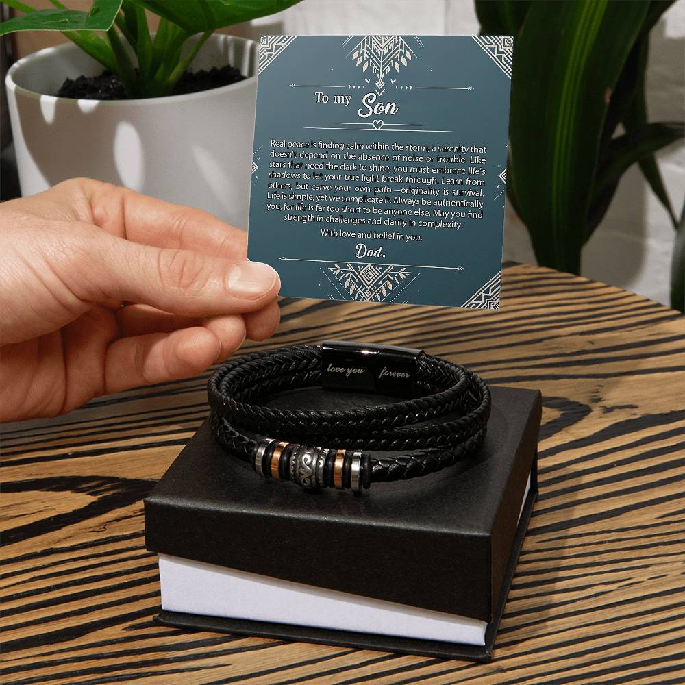 3005a Love you forever Bracelet, Gift for my Son with Message Card