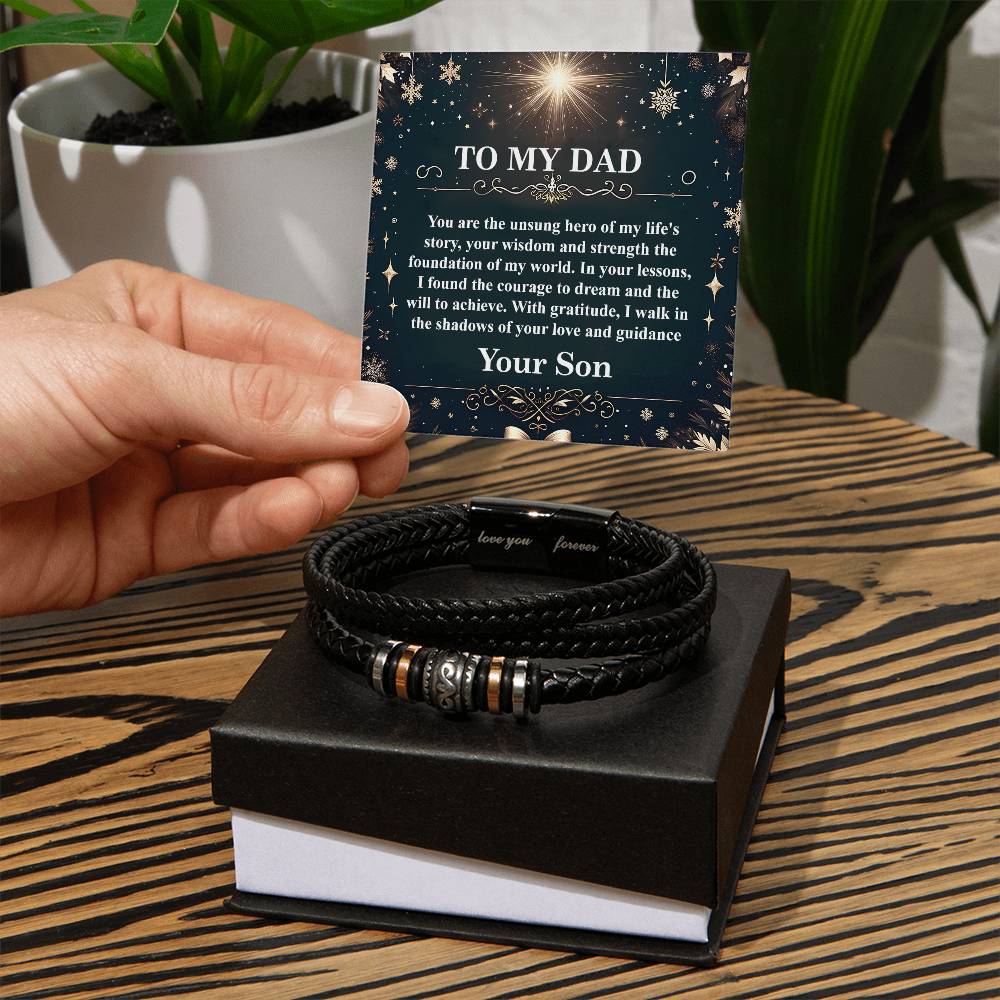 1009a Love you forever Bracelet, Gift to My DAD with Message Card