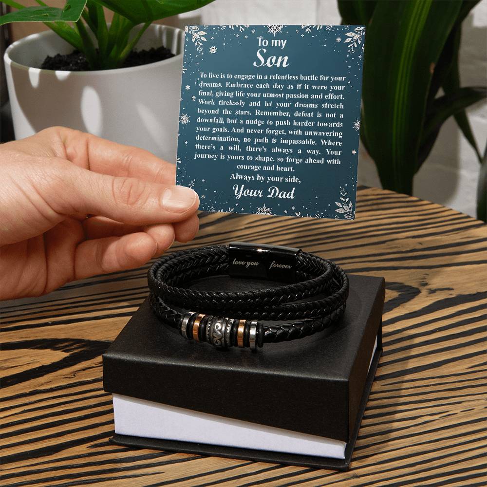 3003b Love you forever Bracelet, Gift for my Son with Message Card