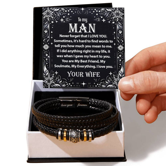 1007c Love you forever Bracelet,  Gift To My Husband With Message Card