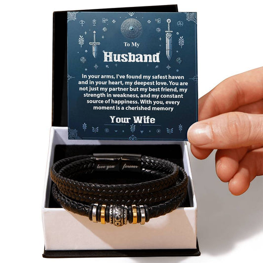 1008b Love you forever Bracelet,  Gift To My Husband With Message Card