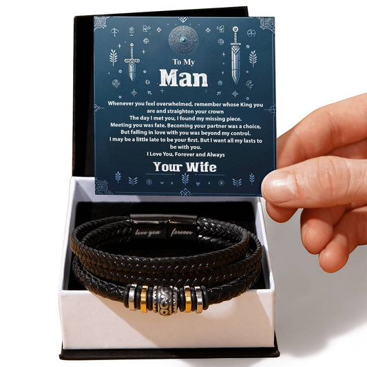 1008a Love you forever Bracelet,  Gift To My Husband With Message Card