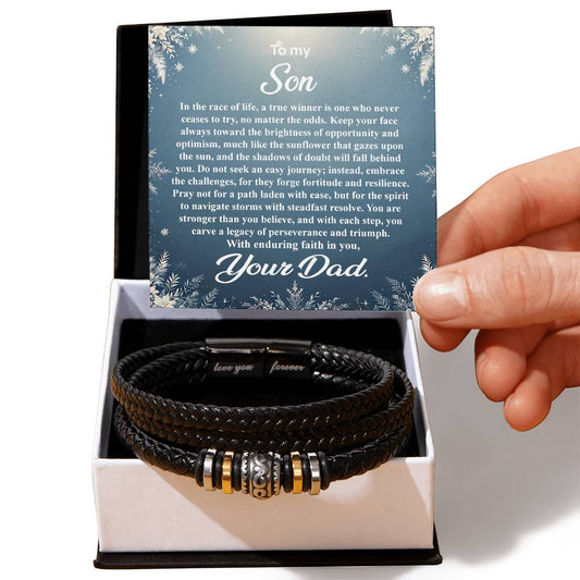 3004a Love you forever Bracelet, Gift for My Son with Message Card