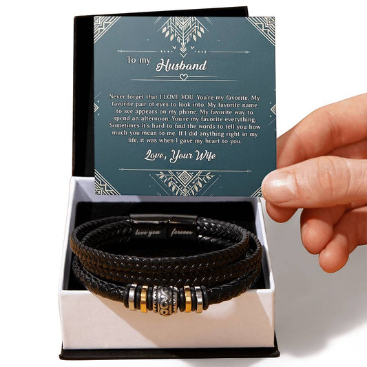 3005c Love you forever Bracelet, Gift for Husband with Message Card