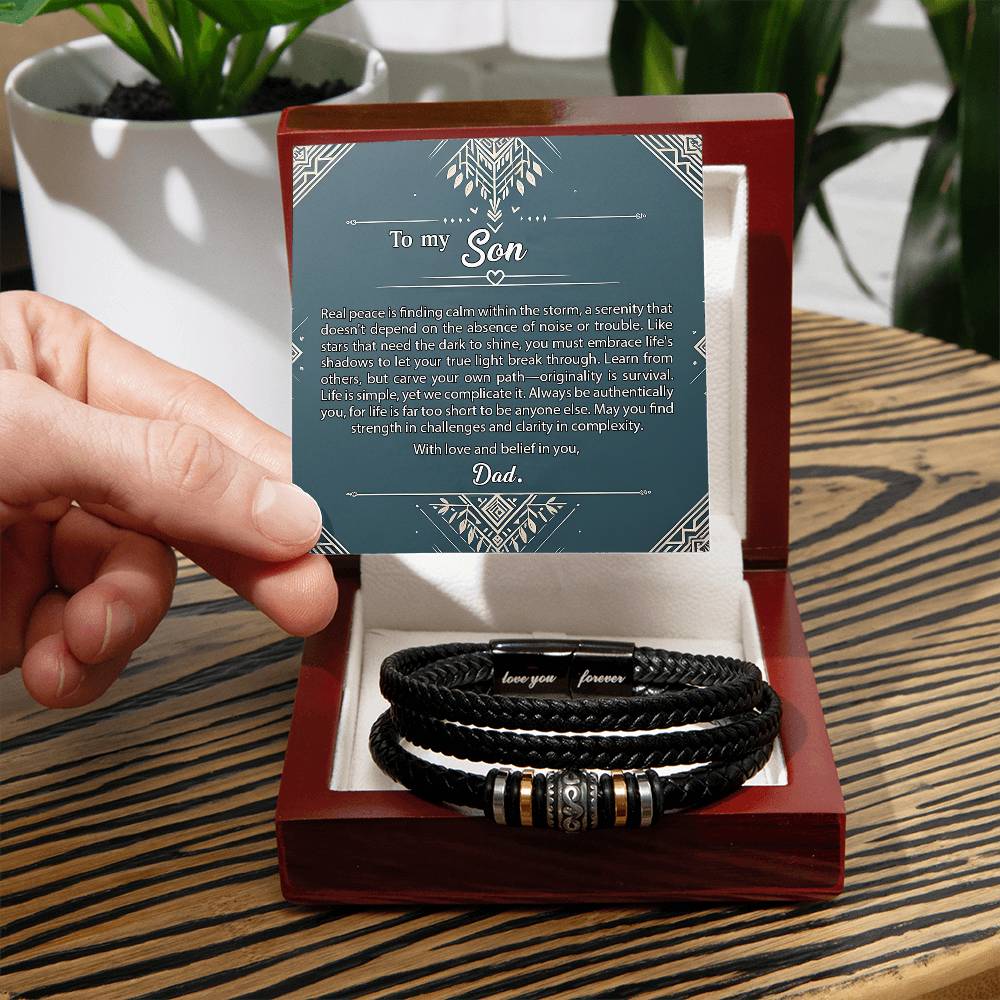 3005a Love you forever Bracelet, Gift for my Son with Message Card