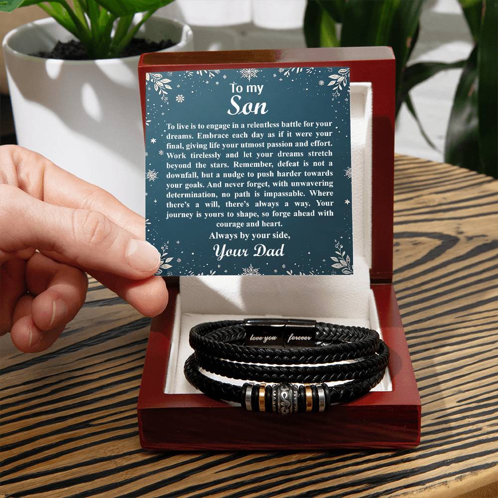 3003b Love you forever Bracelet, Gift for my Son with Message Card