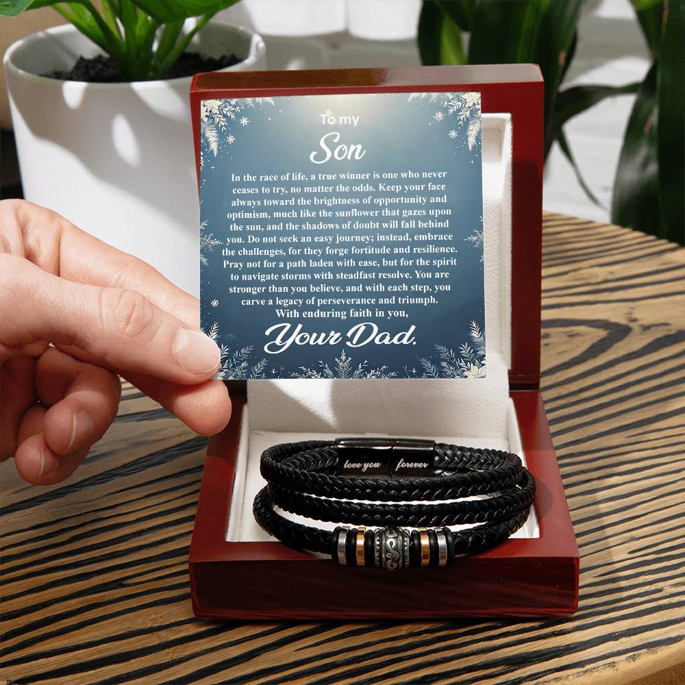 3004a Love you forever Bracelet, Gift for My Son with Message Card