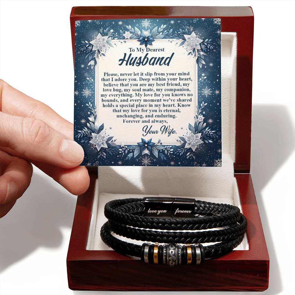 1006b Love you forever Bracelet, Gift for Husband with Message Card