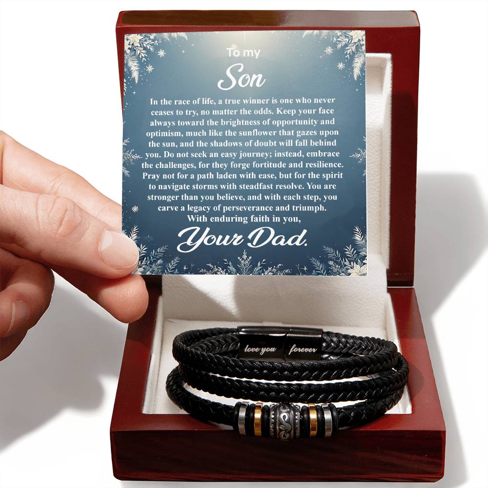 3004a Love you forever Bracelet, Gift for My Son with Message Card