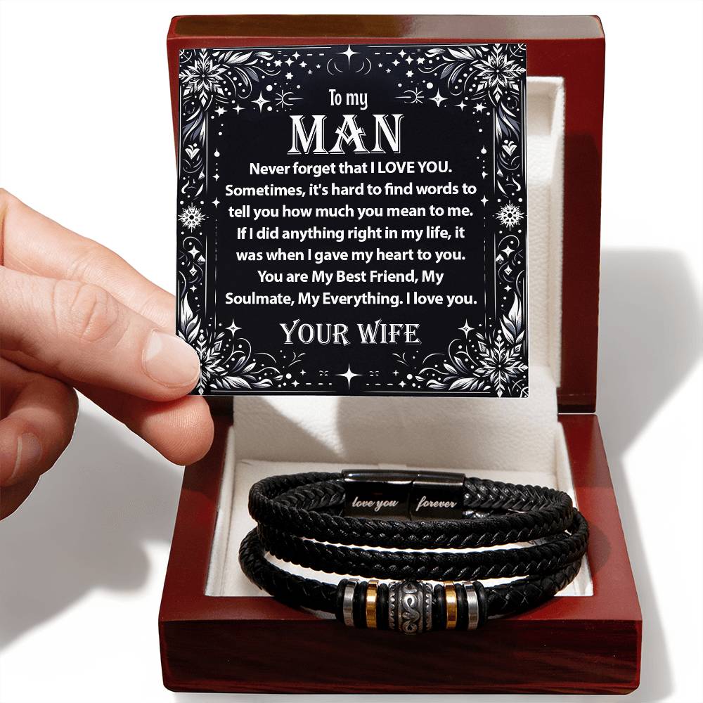 1007c Love you forever Bracelet,  Gift To My Husband With Message Card