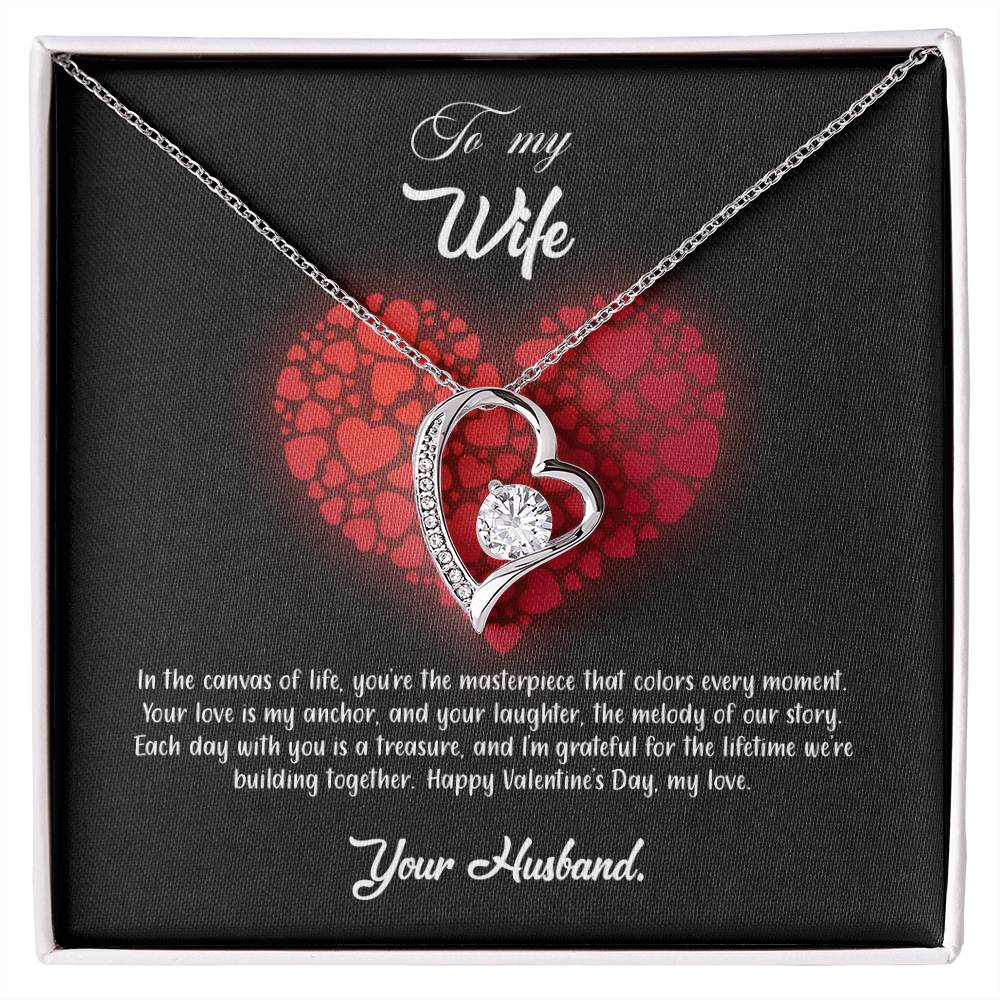 valentine-23a Forever Love Necklace, Gift to my Wife with Beautiful Message Card