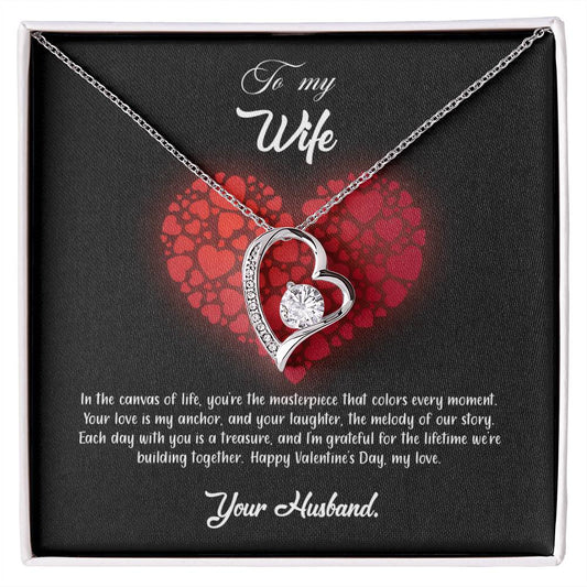 valentine-23a Forever Love Necklace, Gift to my Wife with Beautiful Message Card