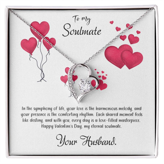 valentine-11b Forever Love Necklace, Gift to My Soulmate with Beautiful Message Card