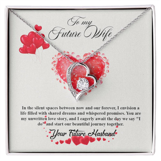 valentine-20d Forever Love Necklace, Gift to my Future Wife with Beautiful Message Card