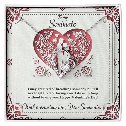Valentine-st16b Forever Love Necklace, Gift to My Soulmate with Beautiful Message Card