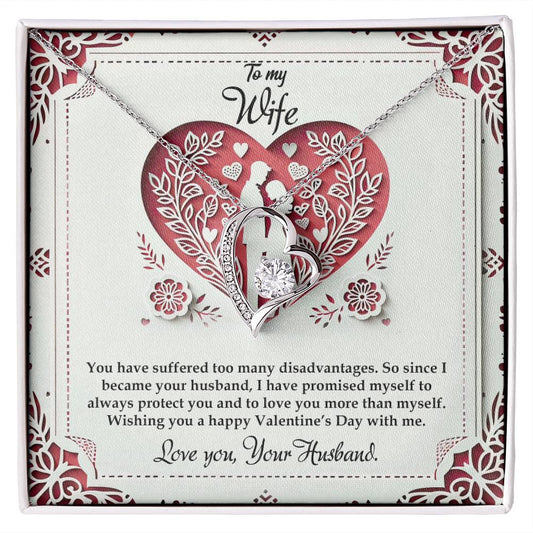 Valentine-st16a Forever Love Necklace, Gift to my Wife with Beautiful Message Card