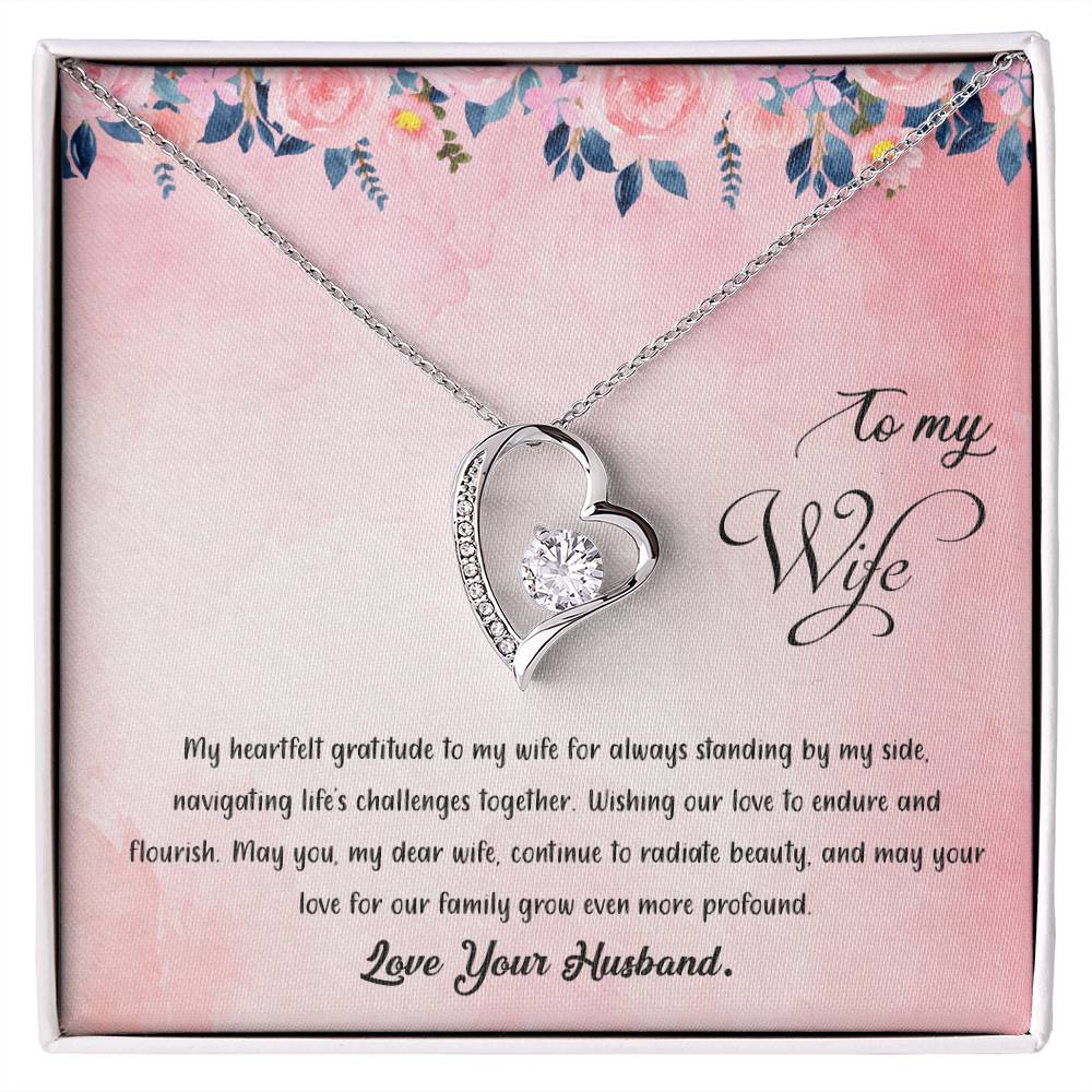 valentine-38a Forever Love Necklace, Gift to my Wife with Beautiful Message Card