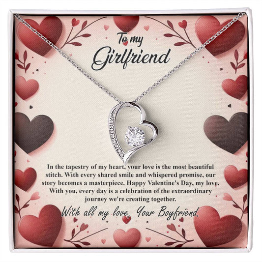 Valentine-st7c Forever Love Necklace, Gift to my Girlfriend with Beautiful Message Card