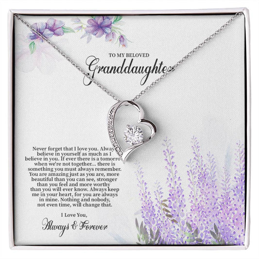 4030 (b) Forever Love Necklace, Gift to my Granddaughter with Beautiful Message Card