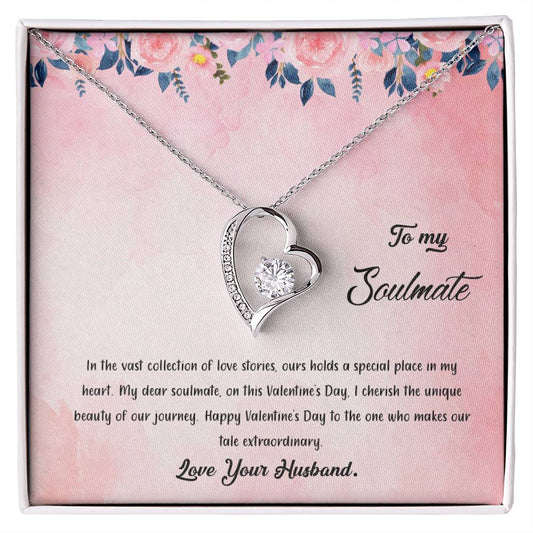 valentine-38b Forever Love Necklace, Gift to My Soulmate with Beautiful Message Card
