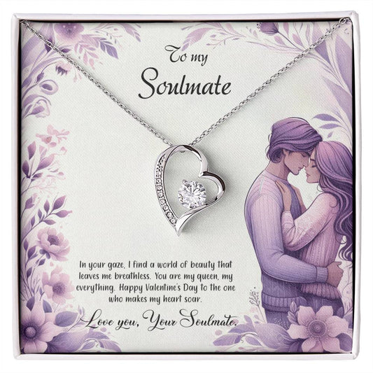 Valentine-st25b Forever Love Necklace, Gift to My Soulmate with Beautiful Message Card