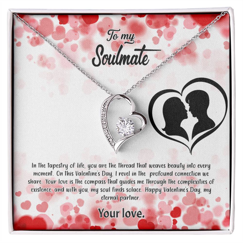 valentine-36b Forever Love Necklace, Gift to My Soulmate with Beautiful Message Card