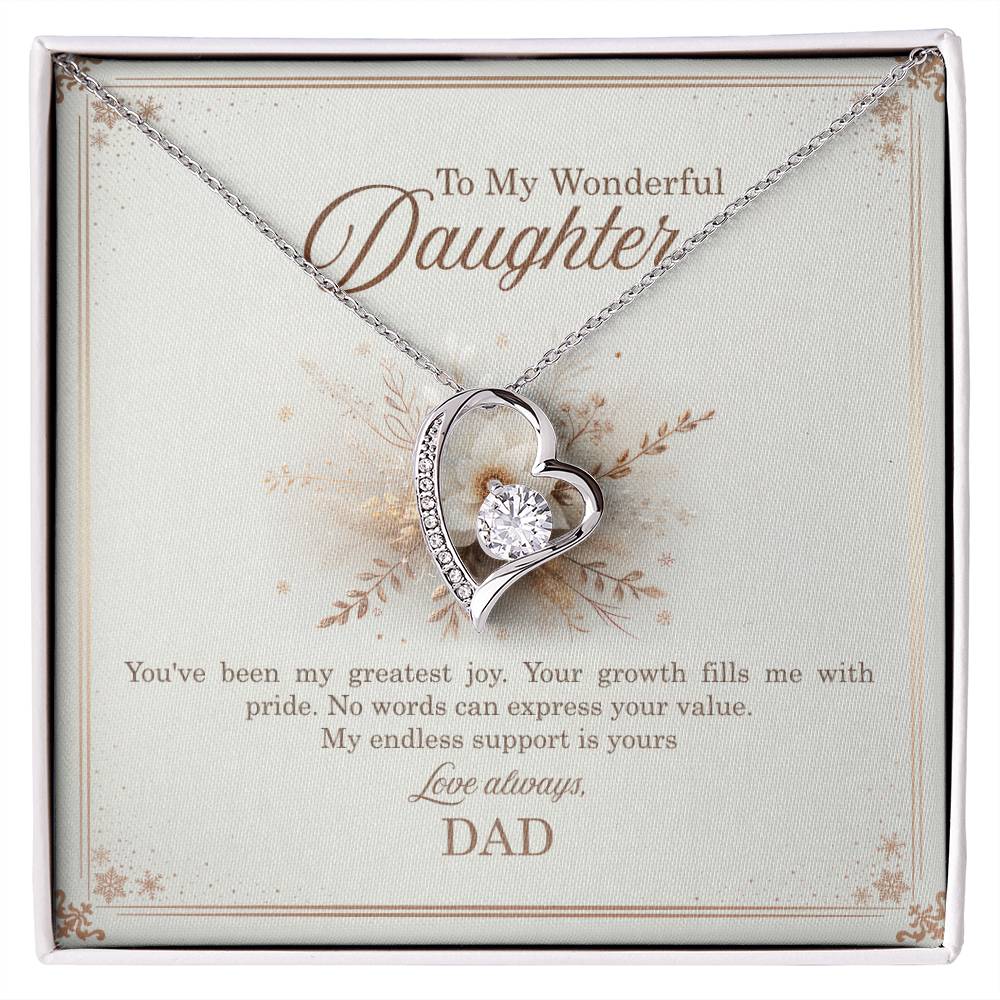 95318 c Forever Love Necklace, Gift to my Daughter with Beautiful Message Card