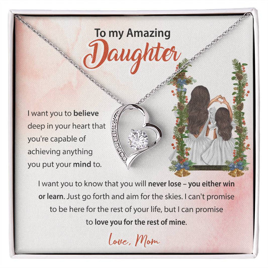 94683c Forever Love Necklace, Gift to my Daughter with Beautiful Message Card