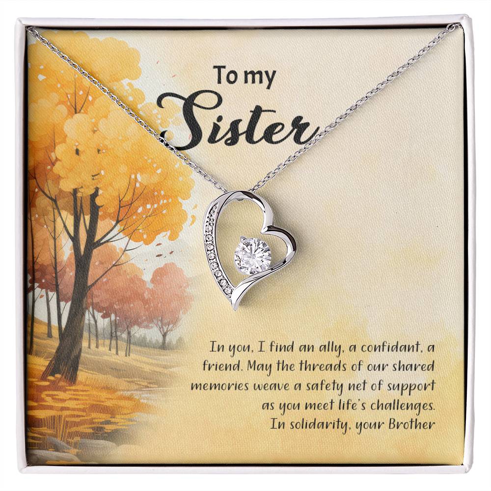 4041b Forever Love Necklace, Gift to my Sister with Beautiful Message Card